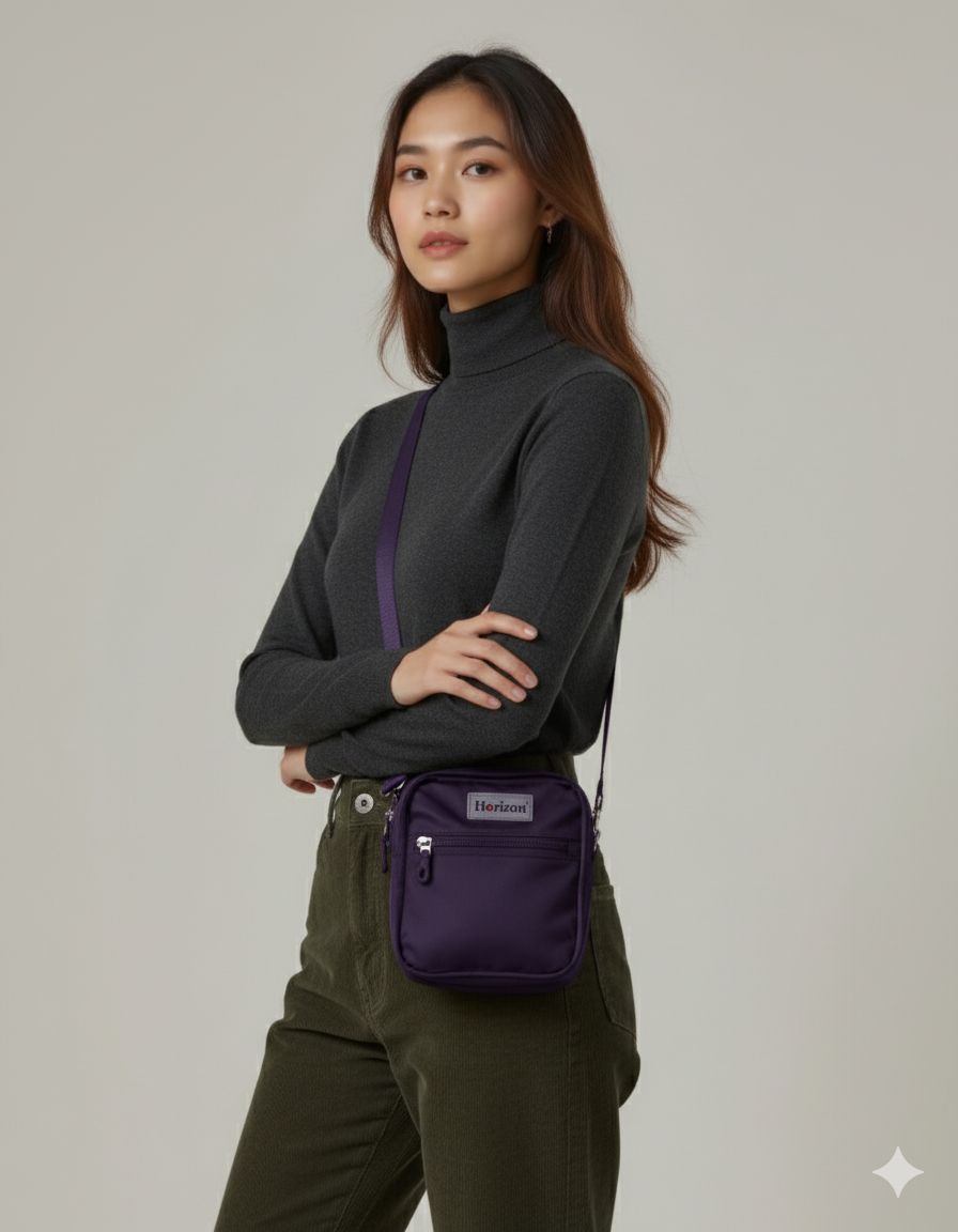 靜謐灰色斜背包