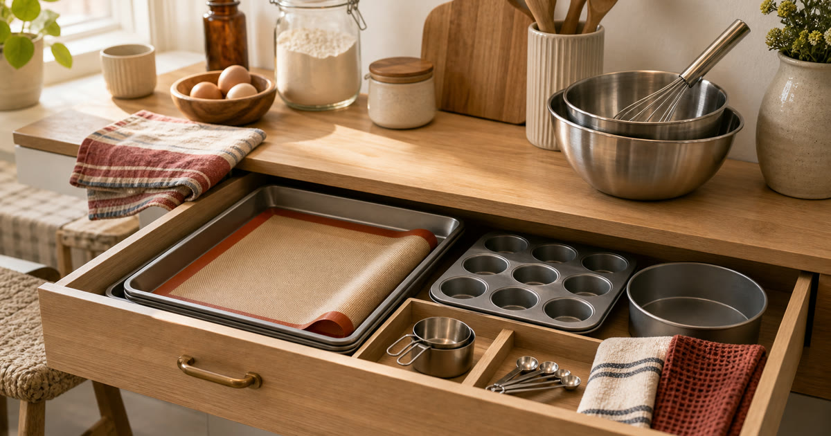 The Apartment Baking Drawer for Sheet Pans, Mats, and Measuring