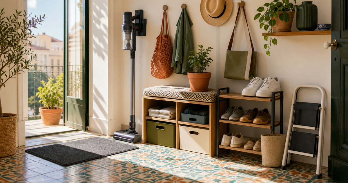 The Cordless Vacuum, Door Mat, and Storage Bin Weekly Floor Reset