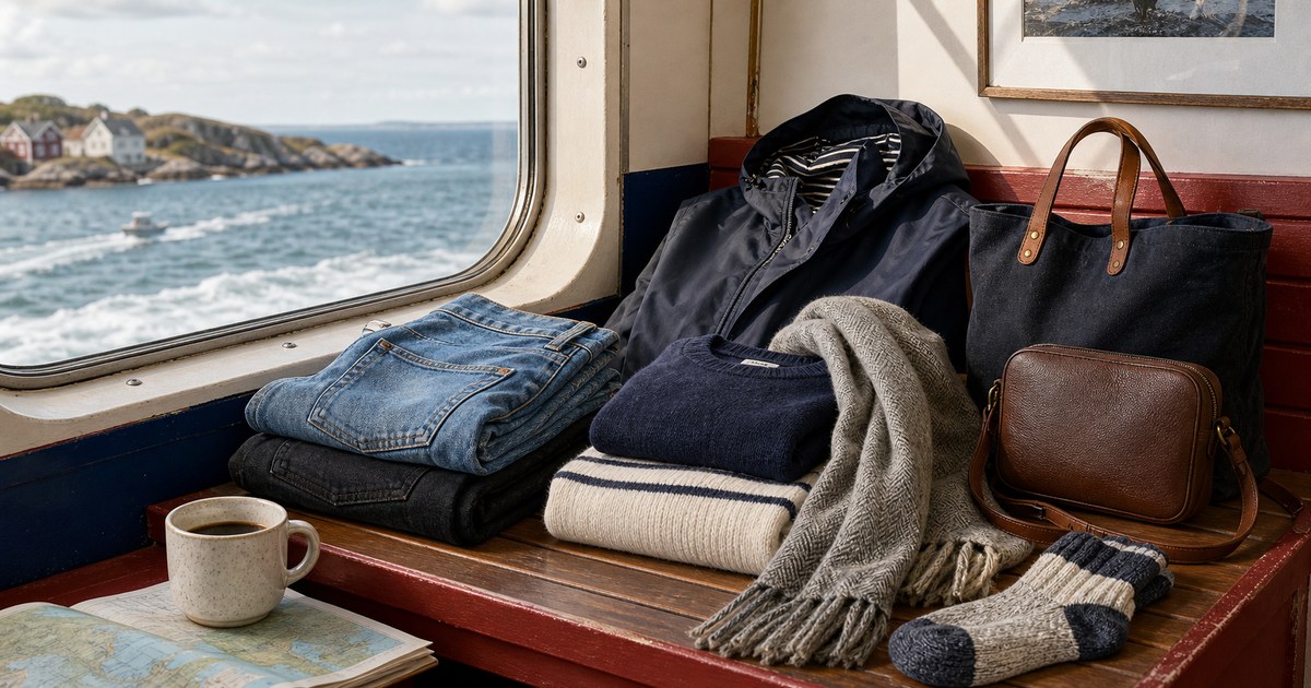 The Ferry Weekend Wardrobe: Denim, Knitwear, and Practical Bags