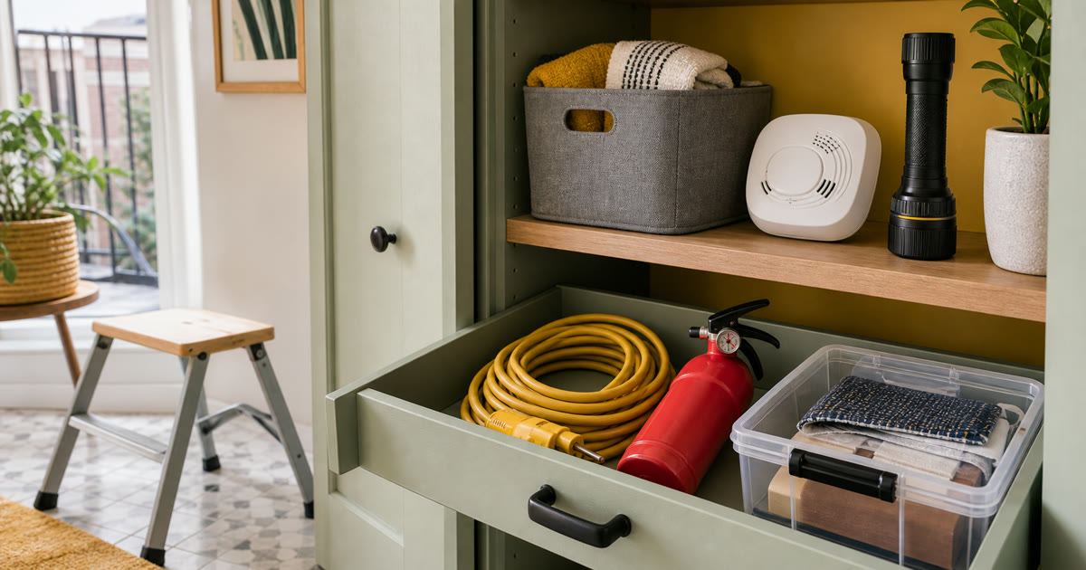 The Flashlight, Smoke Detector, and Fire Extinguisher Safety Drawer