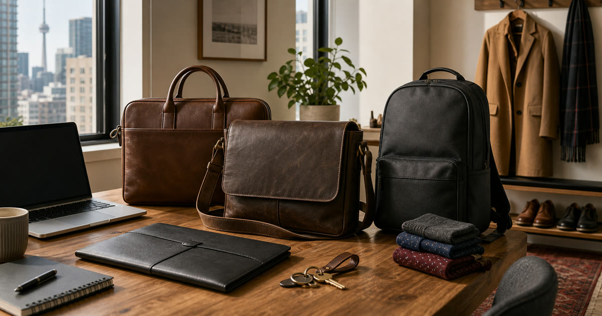 The Leather Briefcase, Messenger Bag, and Laptop Backpack Commute Edit