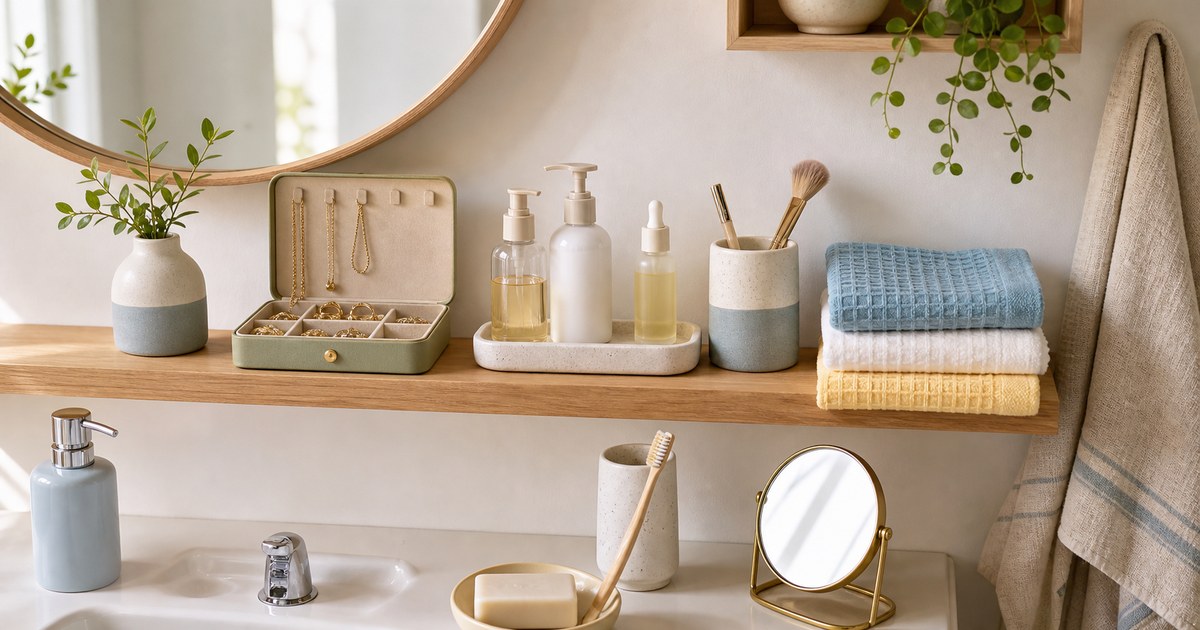 The Minimal Makeup Tool Shelf for Apartment Bathrooms