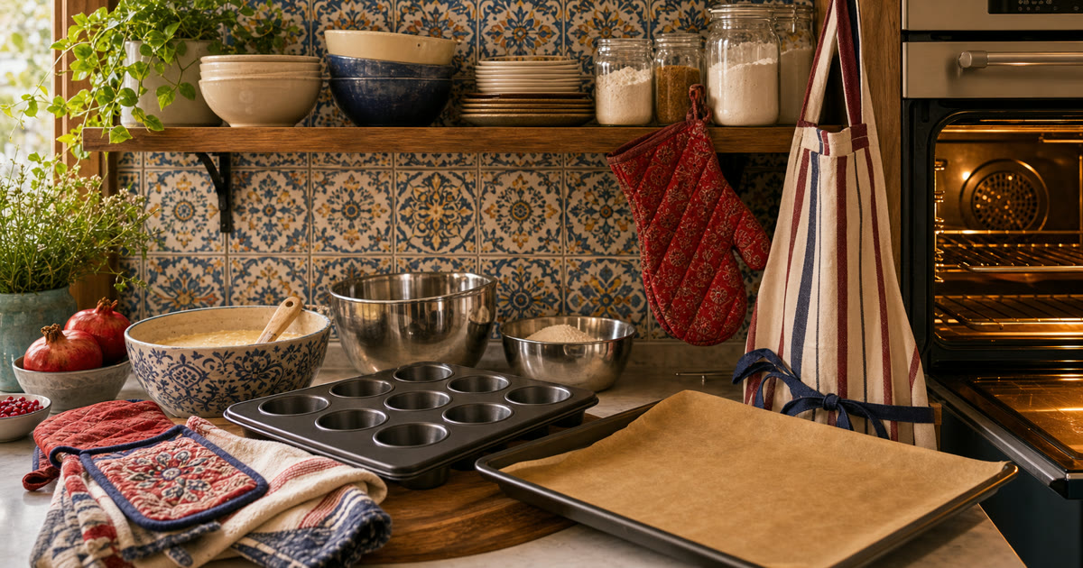 The Oven Mitt, Apron, and Baking Pan Safety Shelf