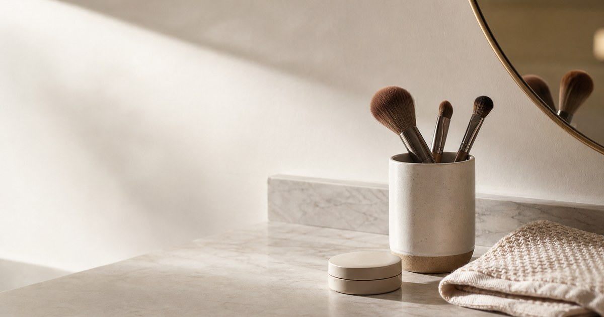 The Quiet Makeup Brush Edit for a Cleaner Morning Counter