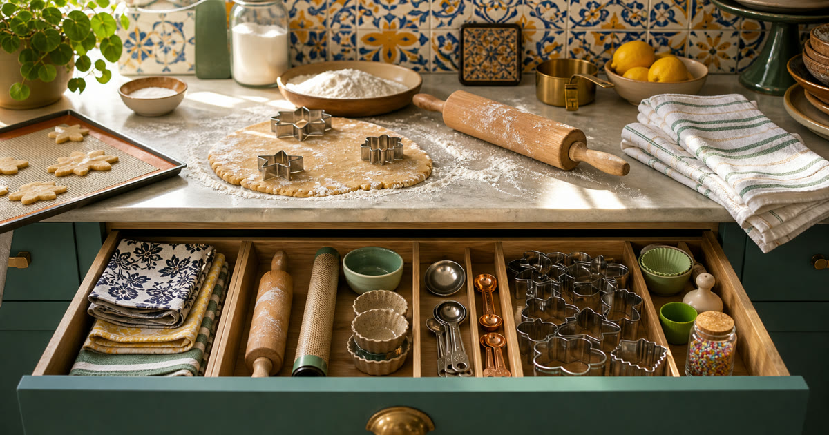 The Rolling Pin, Cookie Cutter, and Measuring Spoon Baking Drawer