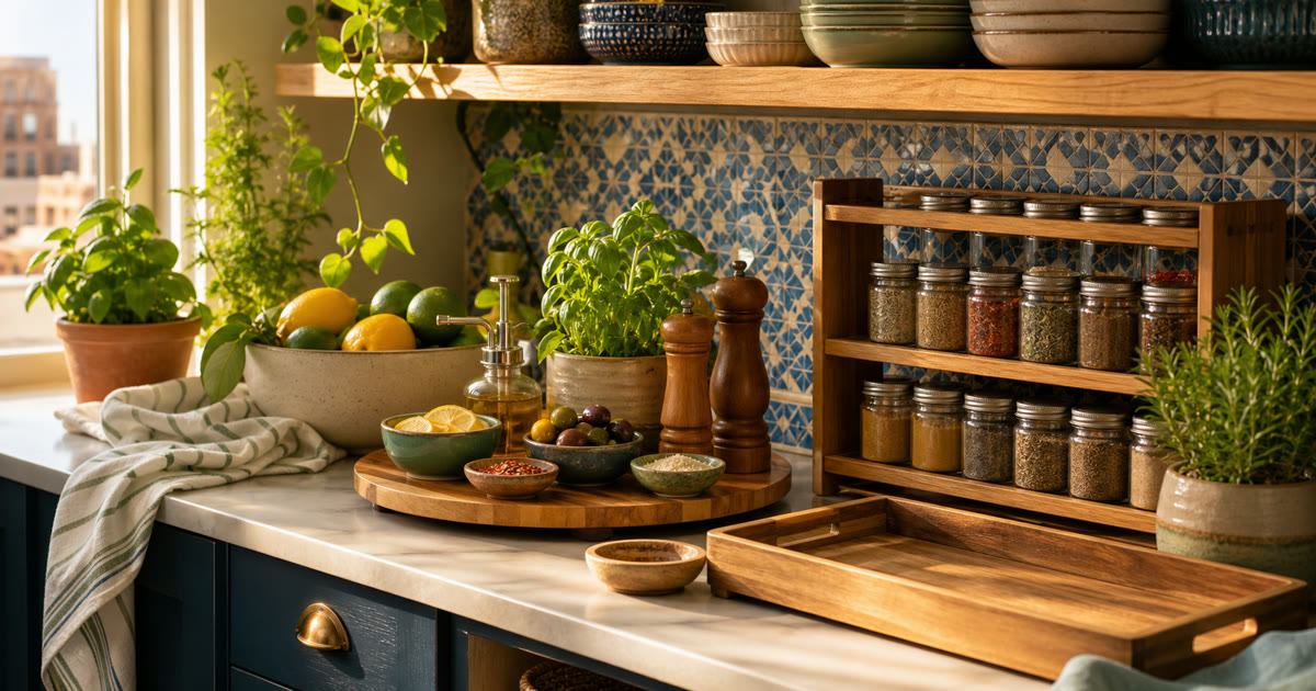 The Serving Tray, Lazy Susan, and Spice Rack Hosting Shelf