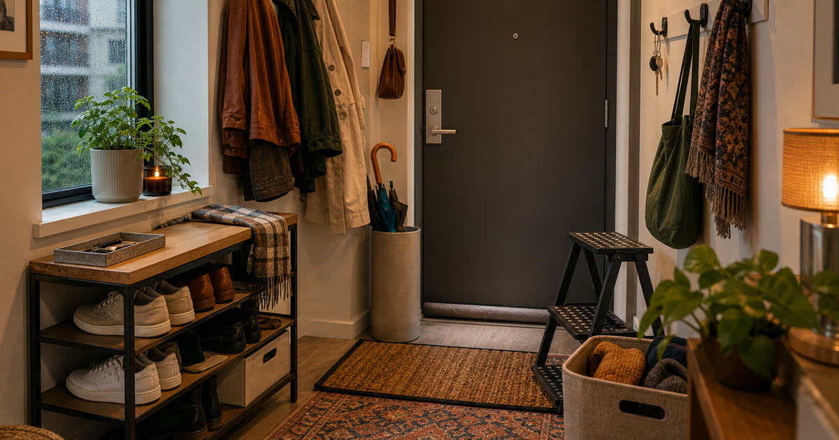 The Shoe Rack, Door Mat, and Hook Entryway Control Kit