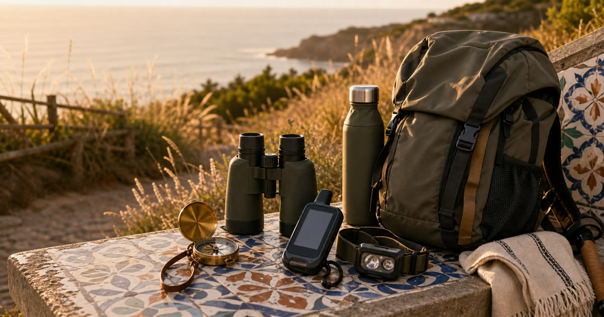 The Slow Outdoor Observation Kit for Binoculars, Compass, Bottle, and Light