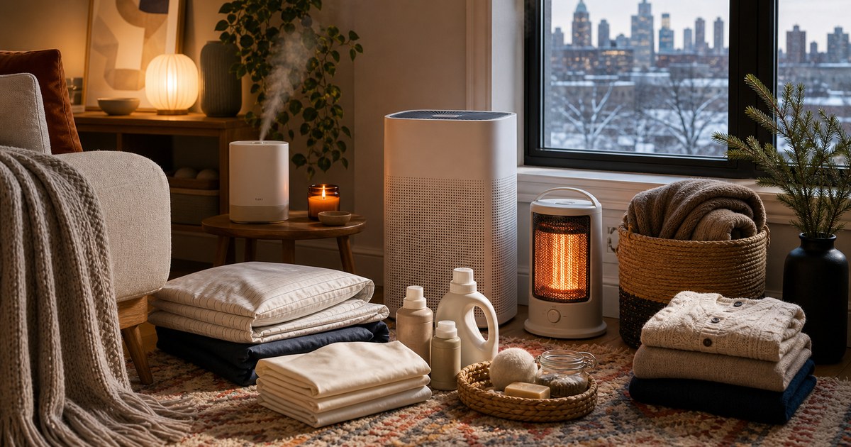 The Winter Apartment Reset: Air, Laundry, Layers, and Lighting